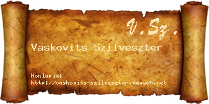 Vaskovits Szilveszter névjegykártya