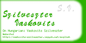 szilveszter vaskovits business card